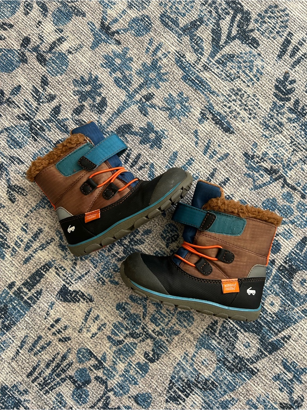See Kai Run Gilman Waterproof Insulated Winter Boots Brown Blue Mix Toddler 9